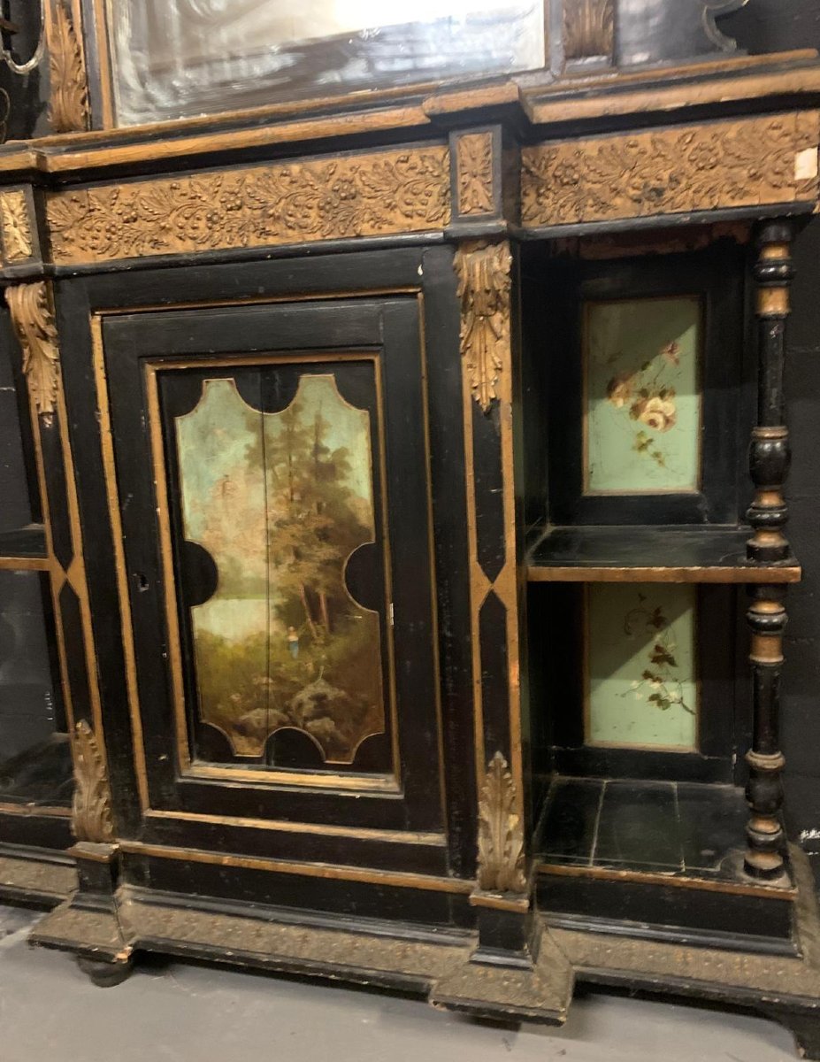 Important Piece Of Furniture With A Mirror, Late 19th Century-photo-4