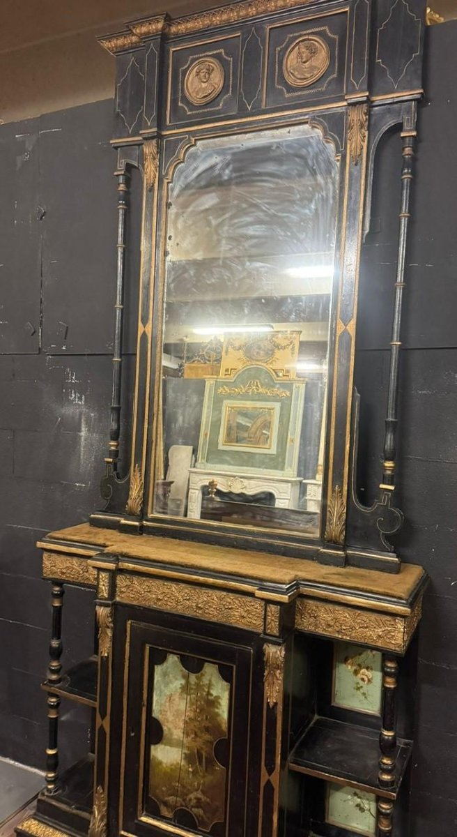 Important Piece Of Furniture With A Mirror, Late 19th Century-photo-5