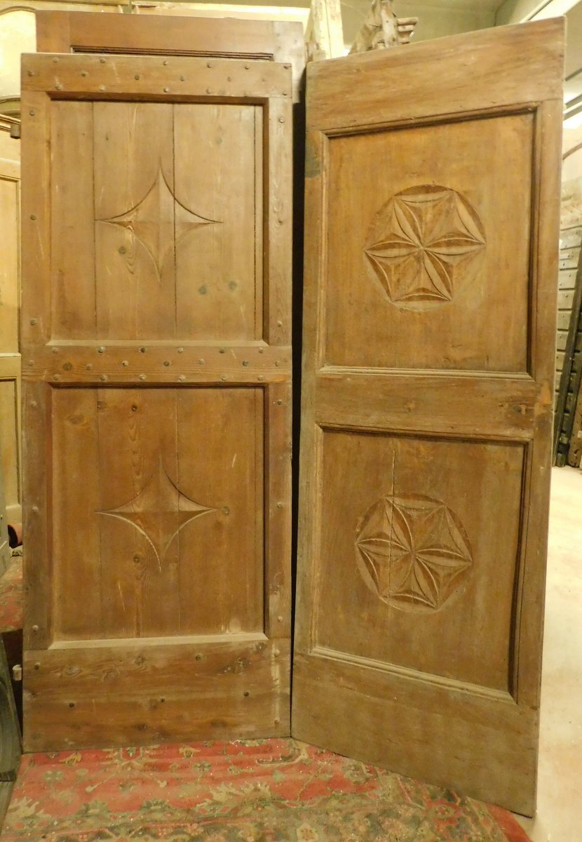 No. 2 Single-leaf, Carved Doors, 19th Century, From The Aosta Valley-photo-4