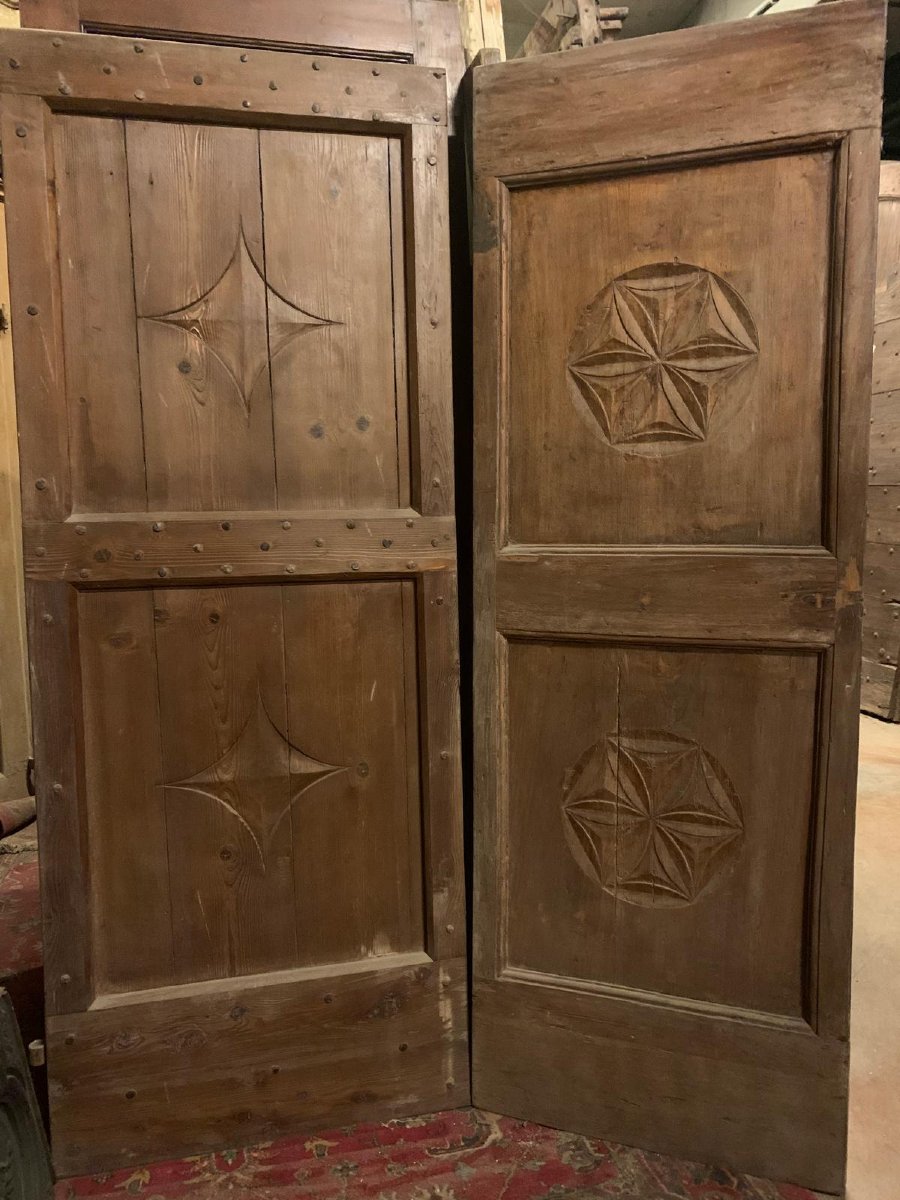 No. 2 Single-leaf, Carved Doors, 19th Century, From The Aosta Valley-photo-5