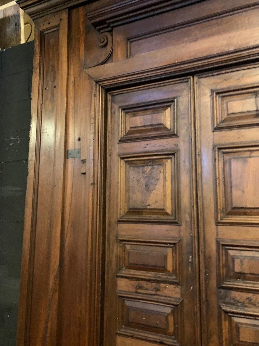 Porte complète avec portail en noyer, XVIe/XVIIIe siècle-photo-2
