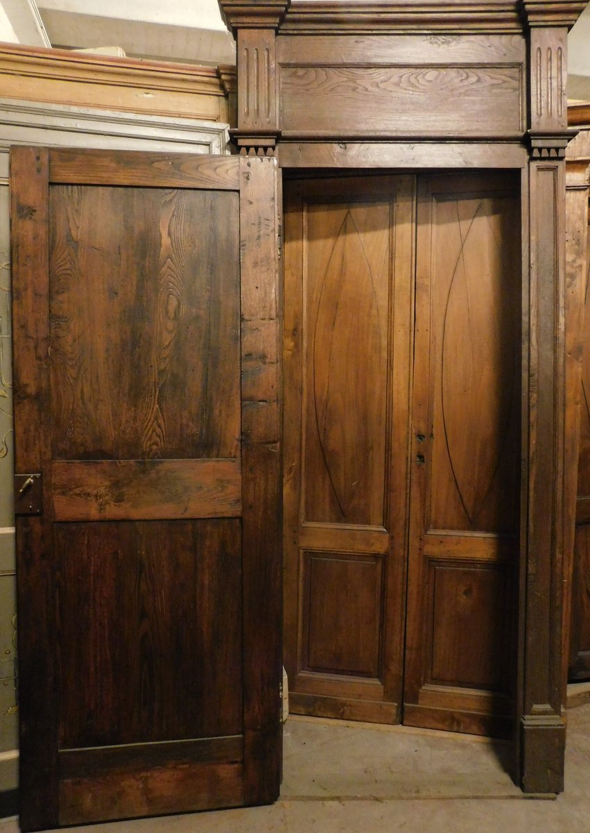 Porte à un vantail, avec son encadrement, XVIIIe siècle, Piémont-photo-2