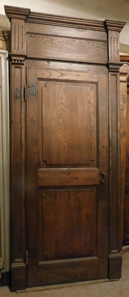 Porte à un vantail, avec son encadrement, XVIIIe siècle, Piémont-photo-4