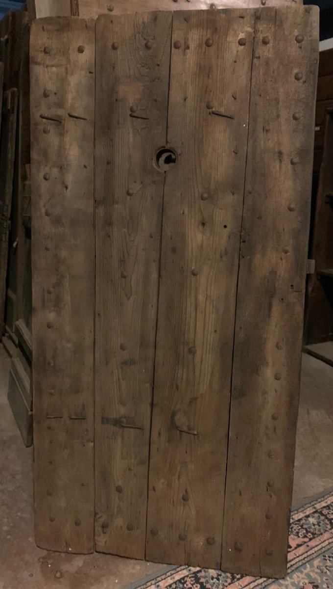 Porte de prison en bois laqué avec judas, XIXe siècle-photo-2