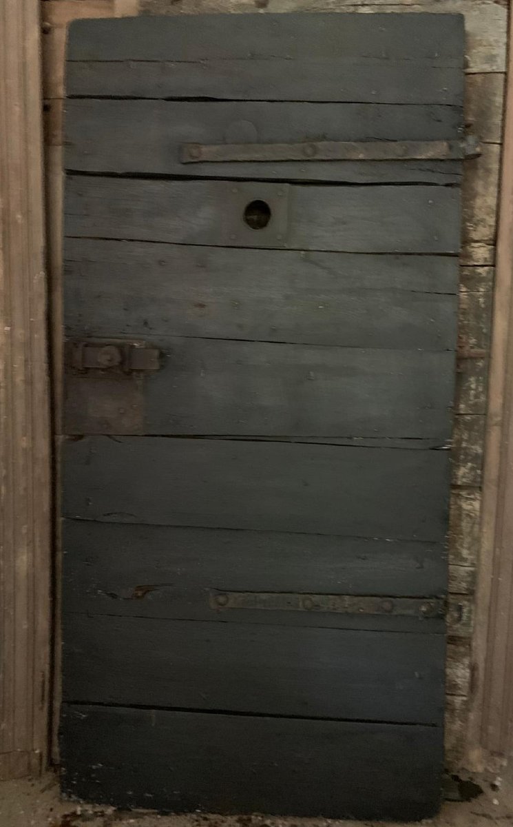 Porte de prison en bois laqué avec judas, XIXe siècle-photo-4