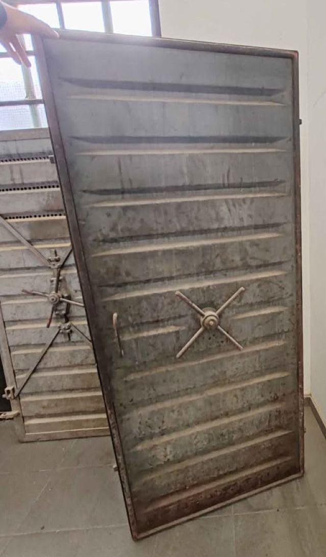 2 Security Doors Made Of Iron, Marked “brevetti S.i.s.t.i. – Milan,” Dating From The 20th Century-photo-1