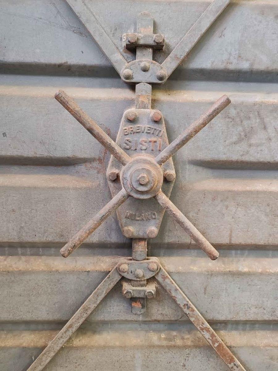 2 Security Doors Made Of Iron, Marked “brevetti S.i.s.t.i. – Milan,” Dating From The 20th Century-photo-3