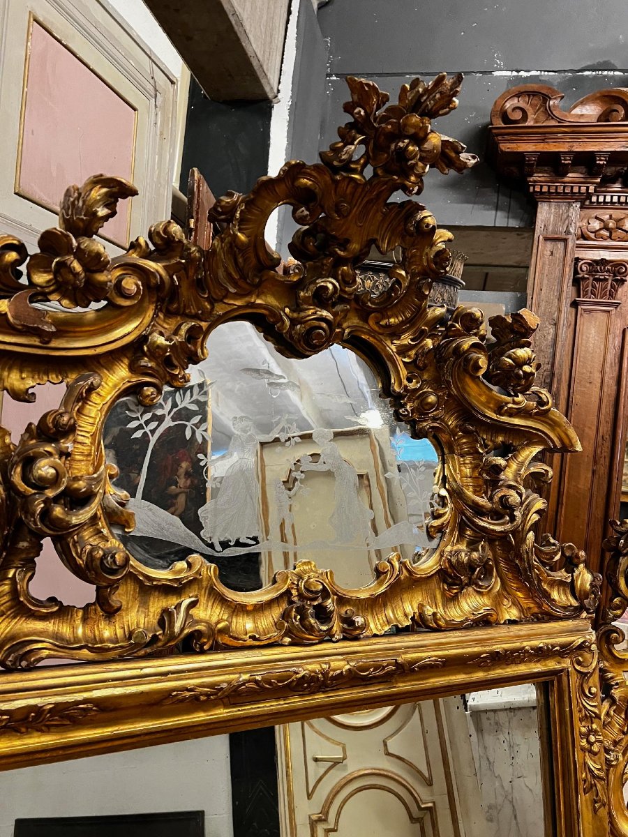 Miroir doré, XVIIIe siècle-photo-1