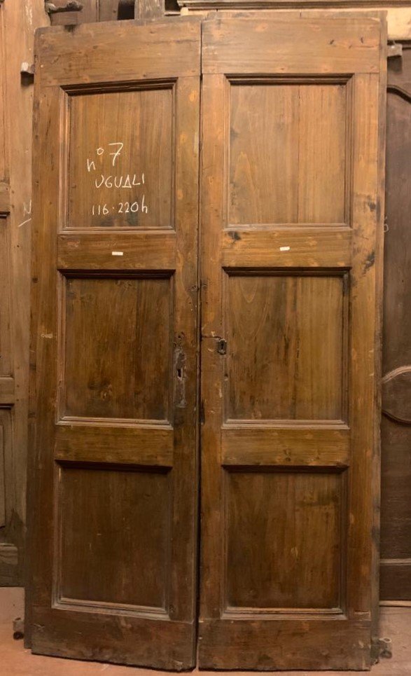 No. 7 Double-leaf Poplar Wood Doors, 18th Century, From Central Italy, Opening Cm -photo-2