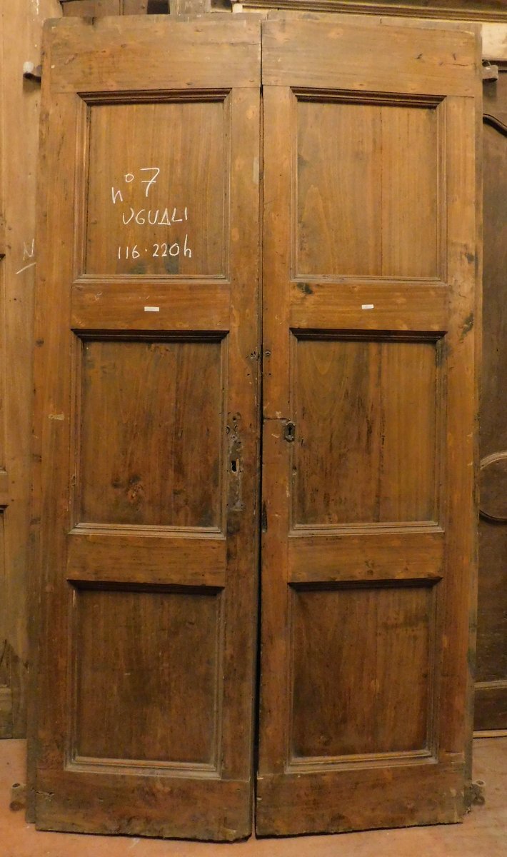 No. 7 Double-leaf Poplar Wood Doors, 18th Century, From Central Italy, Opening Cm -photo-3