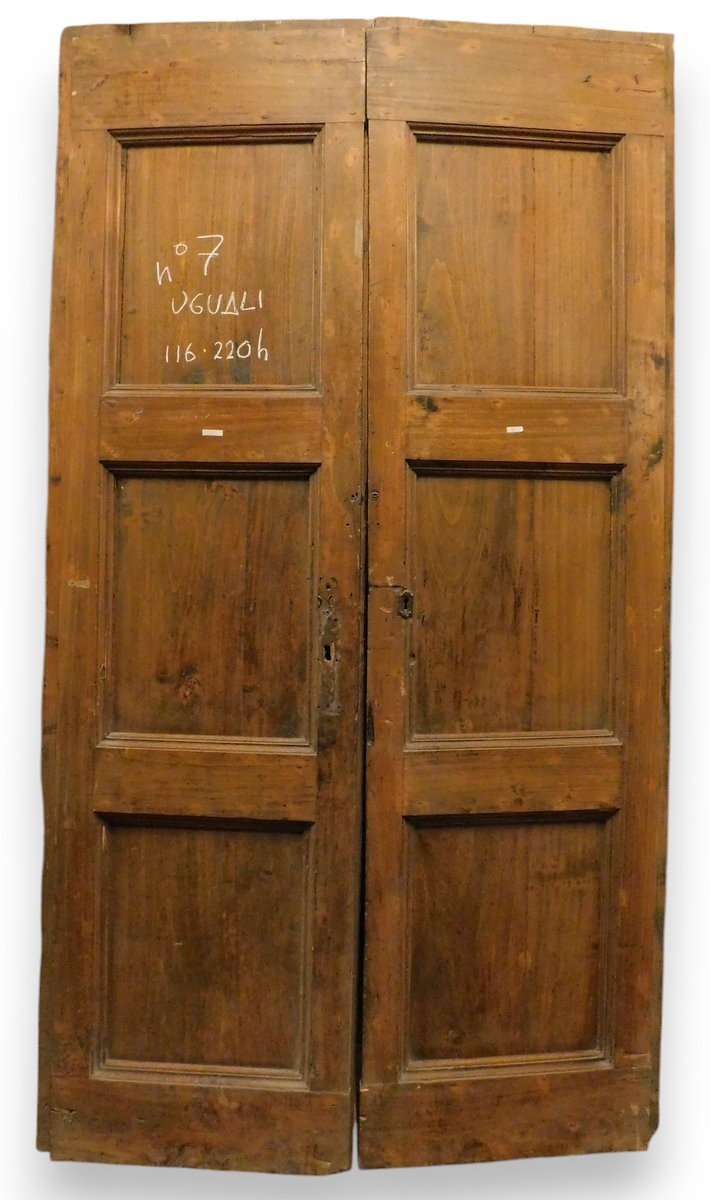 No. 7 Double-leaf Poplar Wood Doors, 18th Century, From Central Italy, Opening Cm 