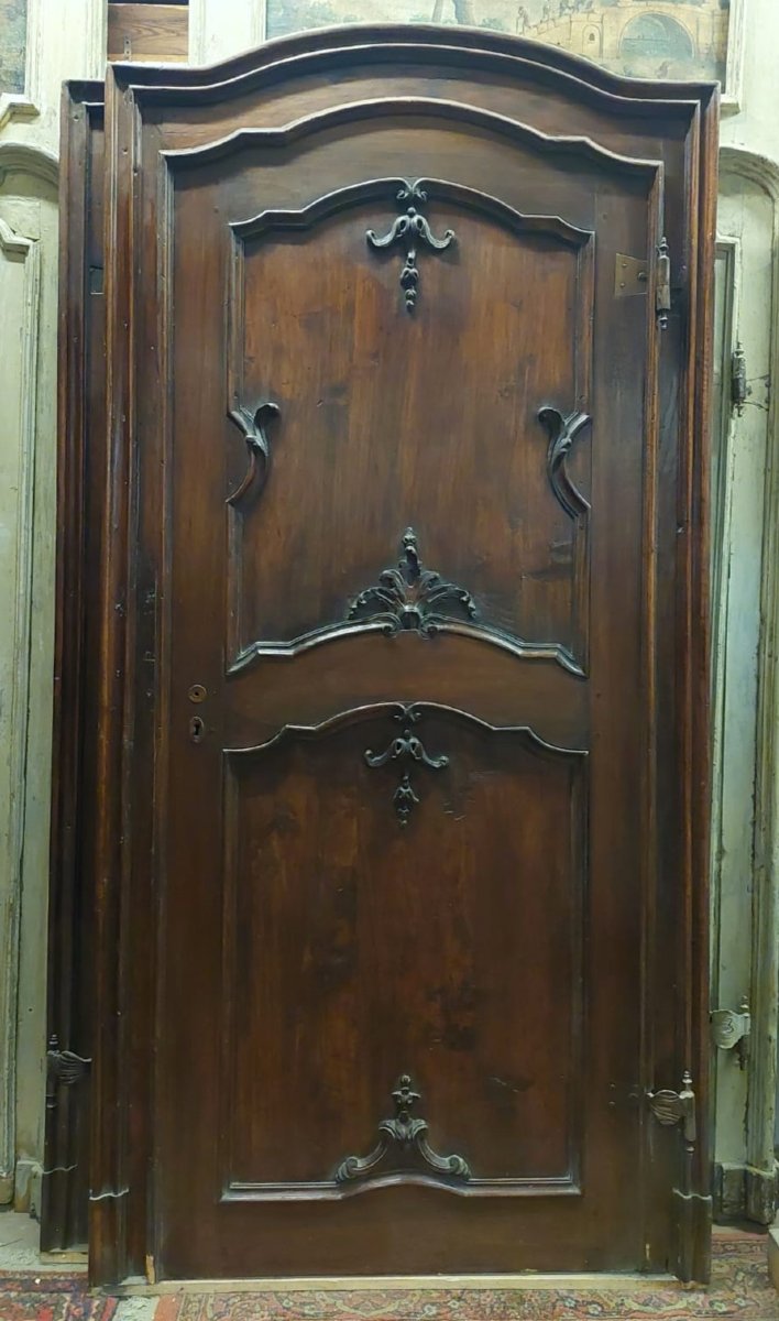 No. 2 Arched Single-leaf Doors, Made Of Wood, 18th Century-photo-2