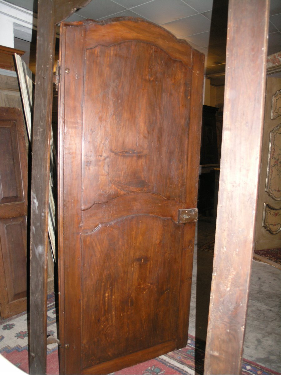 No. 2 Arched Single-leaf Doors, Made Of Wood, 18th Century-photo-1