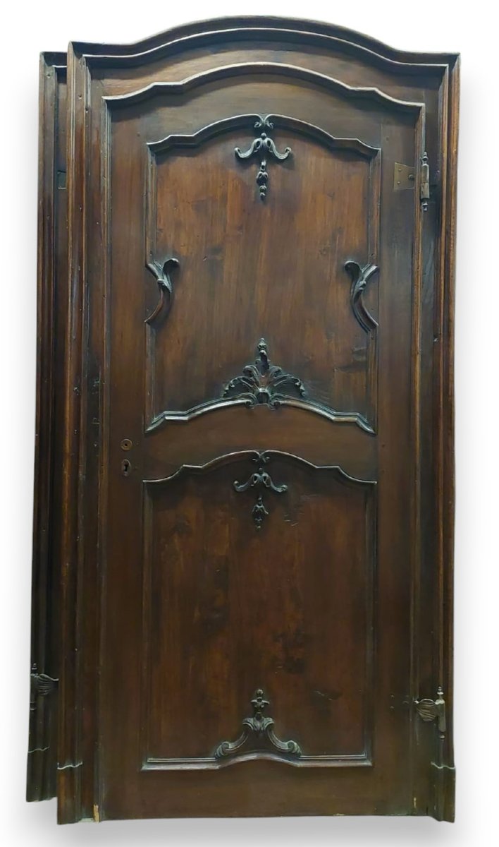 No. 2 Arched Single-leaf Doors, Made Of Wood, 18th Century
