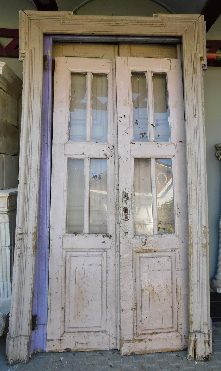No. 11 Double-leaf Doors Made Of Lacquered Wood, 19th Century-photo-2