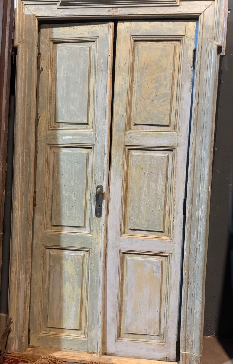 No. 11 Double-leaf Doors Made Of Lacquered Wood, 19th Century-photo-4