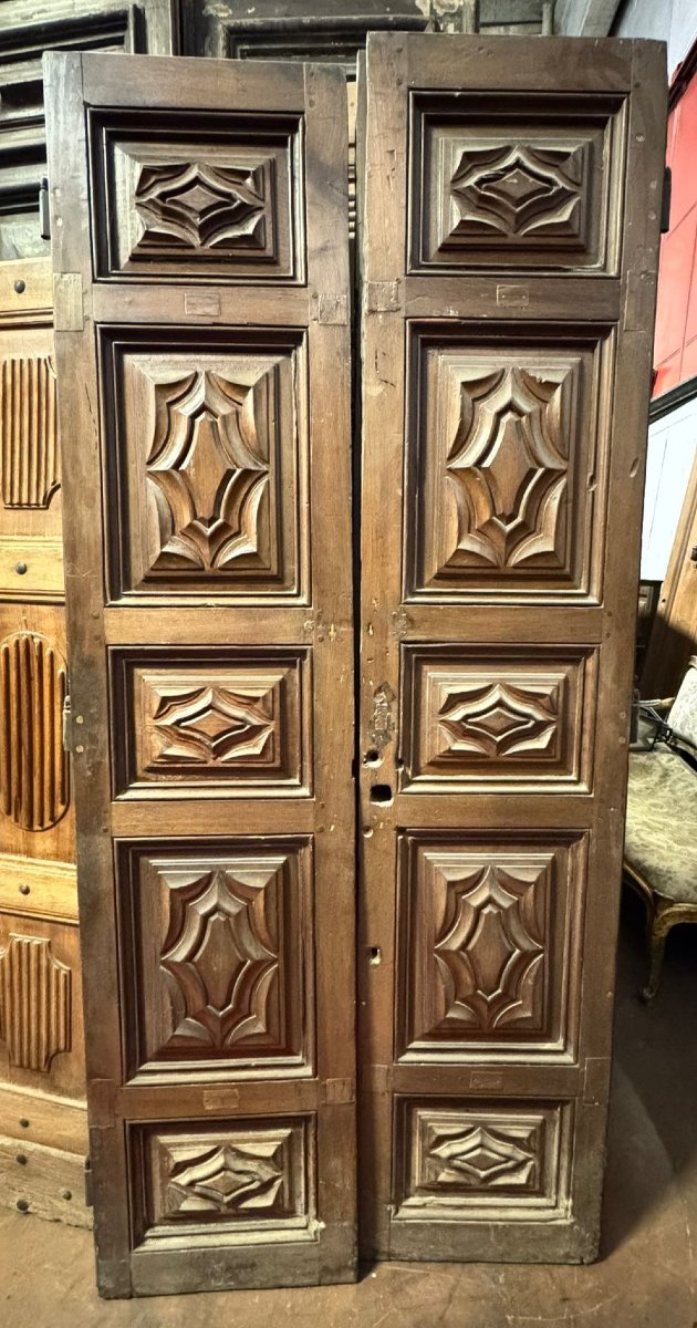 Antique Walnut Front Door, 17th Century-photo-2