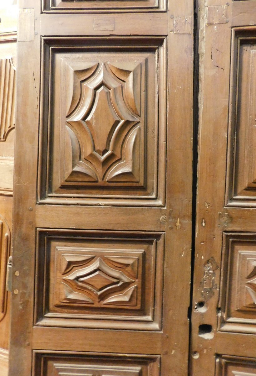 Antique Walnut Front Door, 17th Century-photo-4