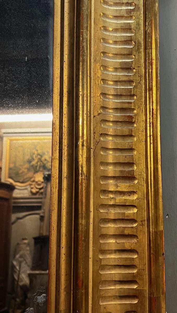 Carved And Gilded Mirror, 19th Century-photo-1