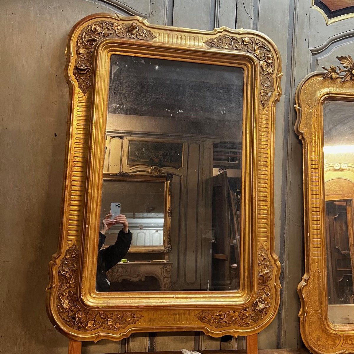 Carved And Gilded Mirror, 19th Century