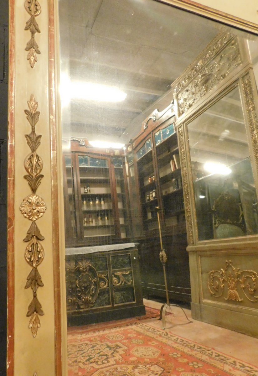 Miroir en bois laqué, XIXe siècle-photo-3