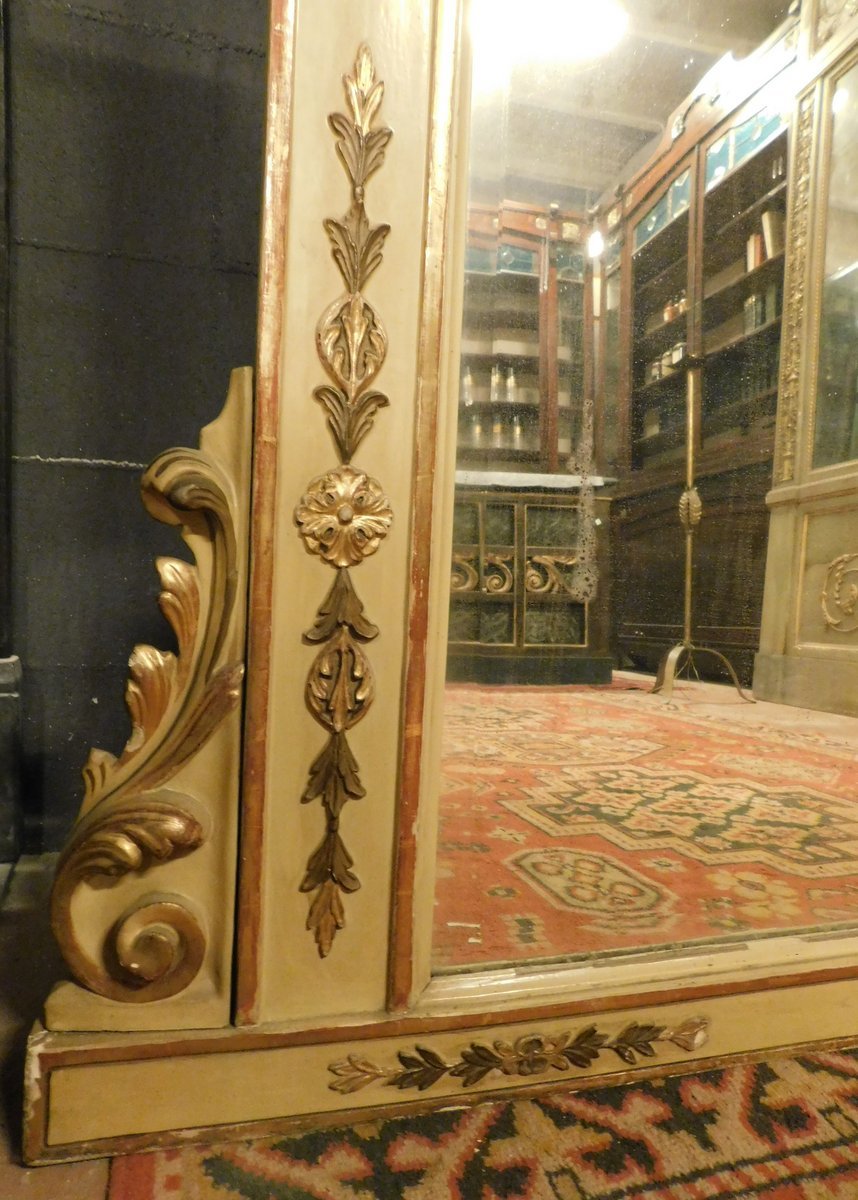 Miroir en bois laqué, XIXe siècle-photo-1
