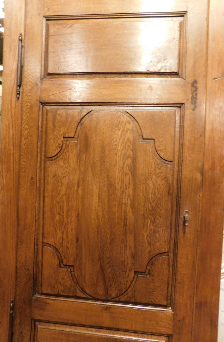 Deux portes en chêne avec cadre, XVIIIe siècle, Italie centrale, dimensions d'ouverture : 83 x -photo-4