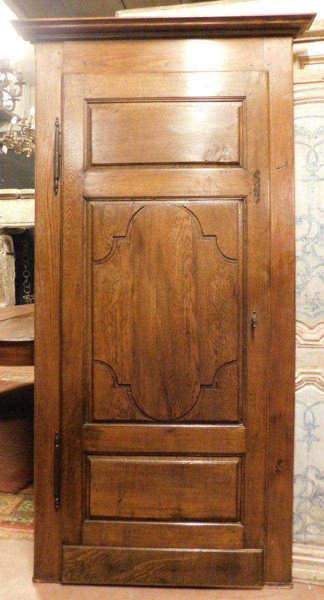 Deux portes en chêne avec cadre, XVIIIe siècle, Italie centrale, dimensions d'ouverture : 83 x -photo-1