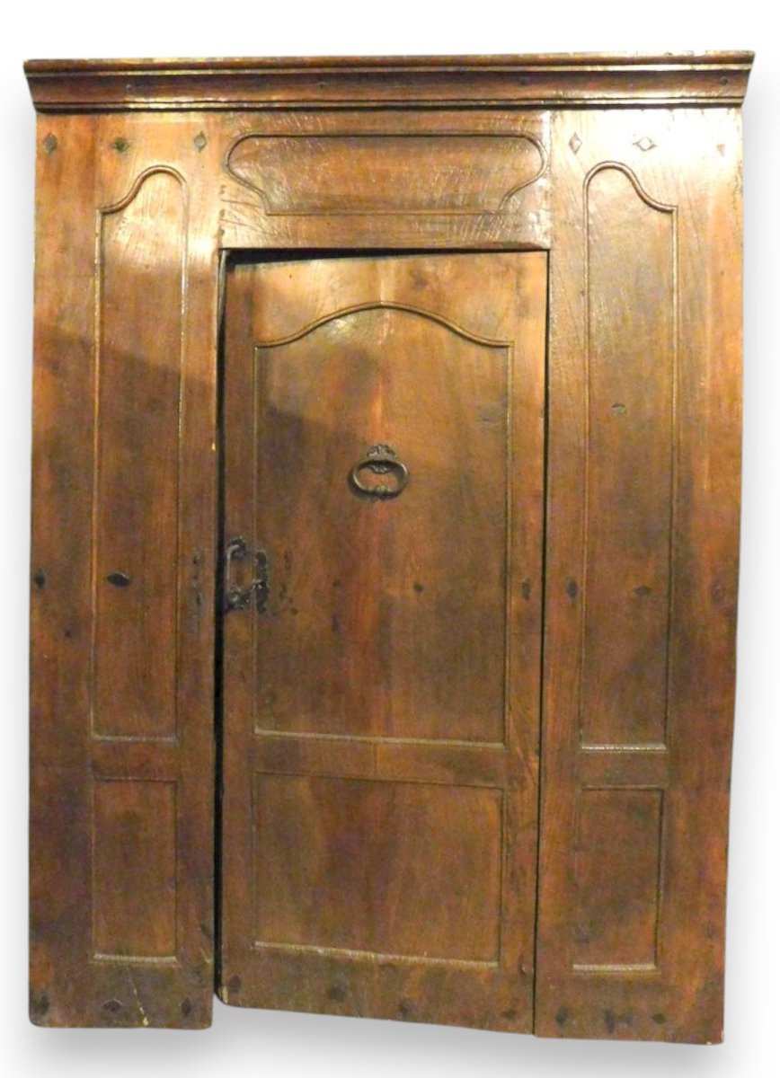 Porte intérieure à vantail central, noyer, XVIIe siècle-photo-2