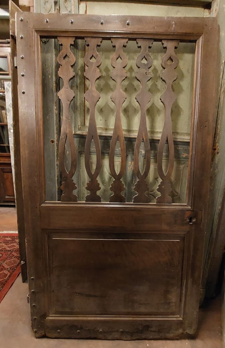 Porte à un vantail en noyer, XIXe siècle, Turin-photo-2