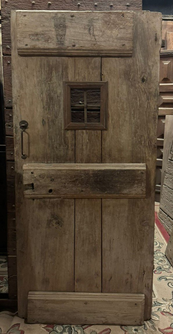 Antique Rustic Walnut Door, 19th Century-photo-2