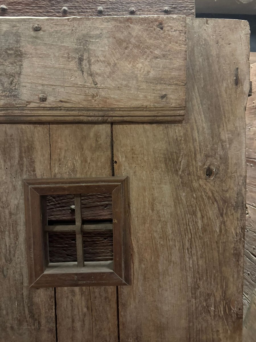 Antique Rustic Walnut Door, 19th Century-photo-3
