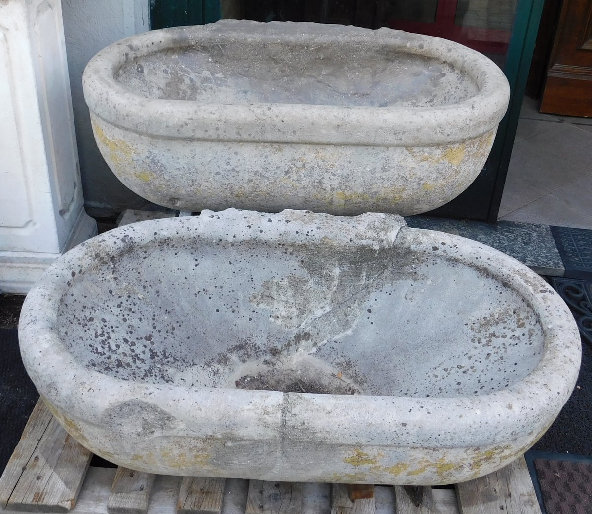 Paire de vasques en pierre, XIXe siècle-photo-3