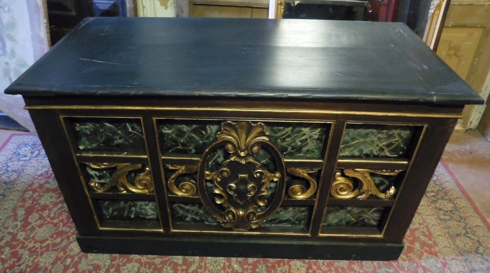 Lacquered And Gilded Wooden Counter, 19th Century-photo-4