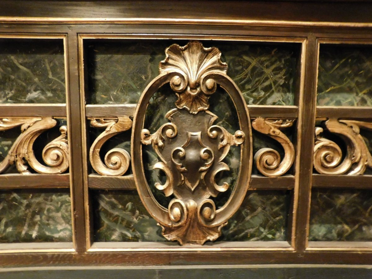 Lacquered And Gilded Wooden Counter, 19th Century-photo-2