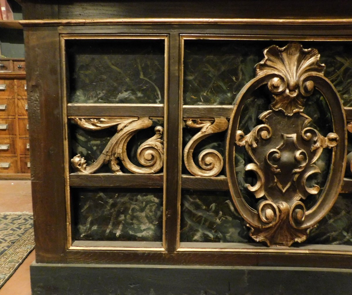 Lacquered And Gilded Wooden Counter, 19th Century-photo-3