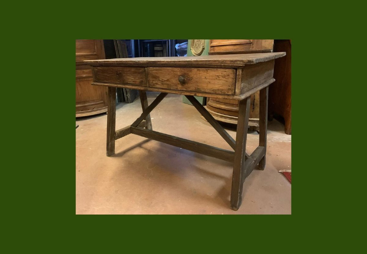 Table rustique en chêne, XVIIIe siècle-photo-2