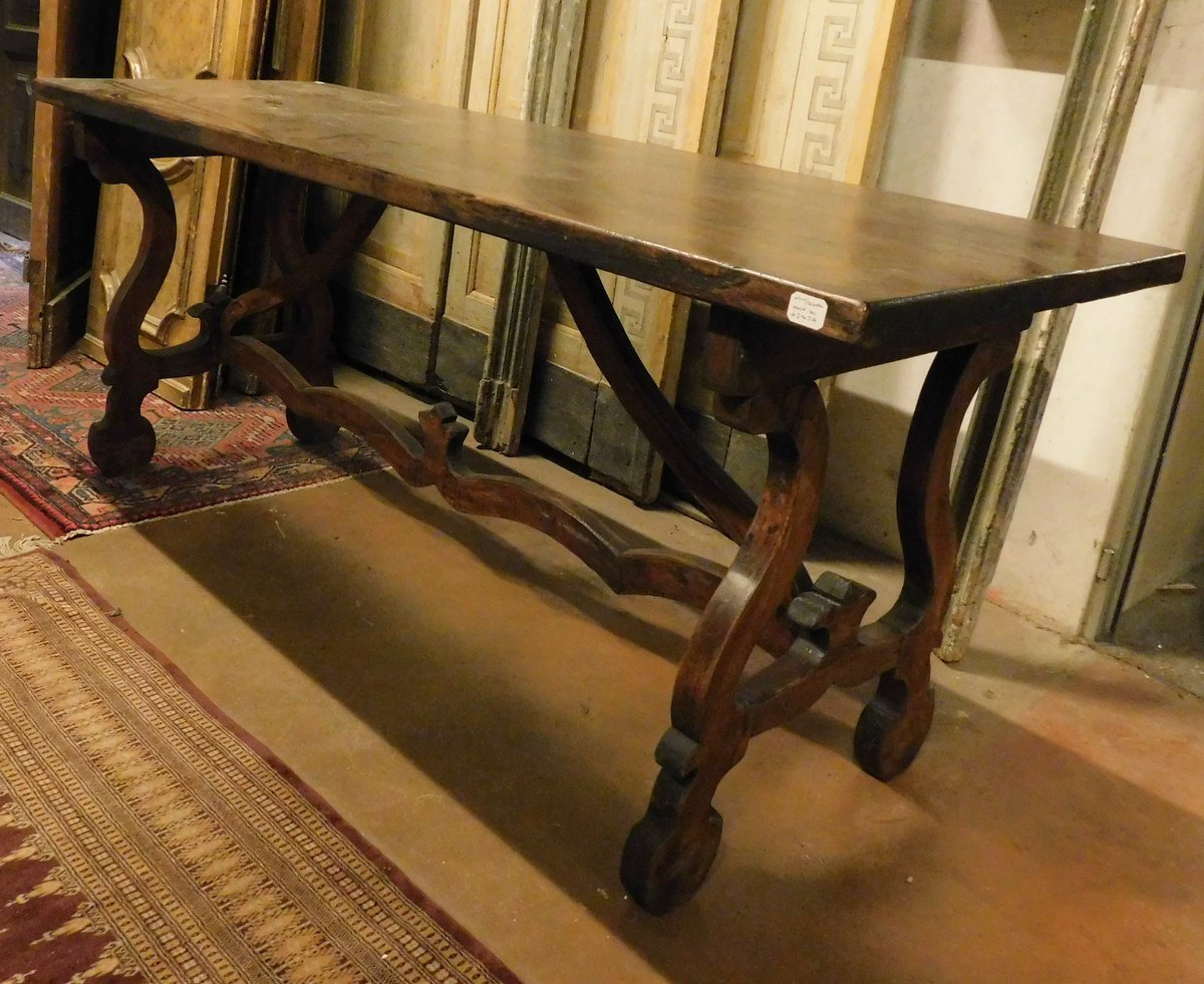 Oak And Walnut Table, 19th Century, From Spain-photo-2