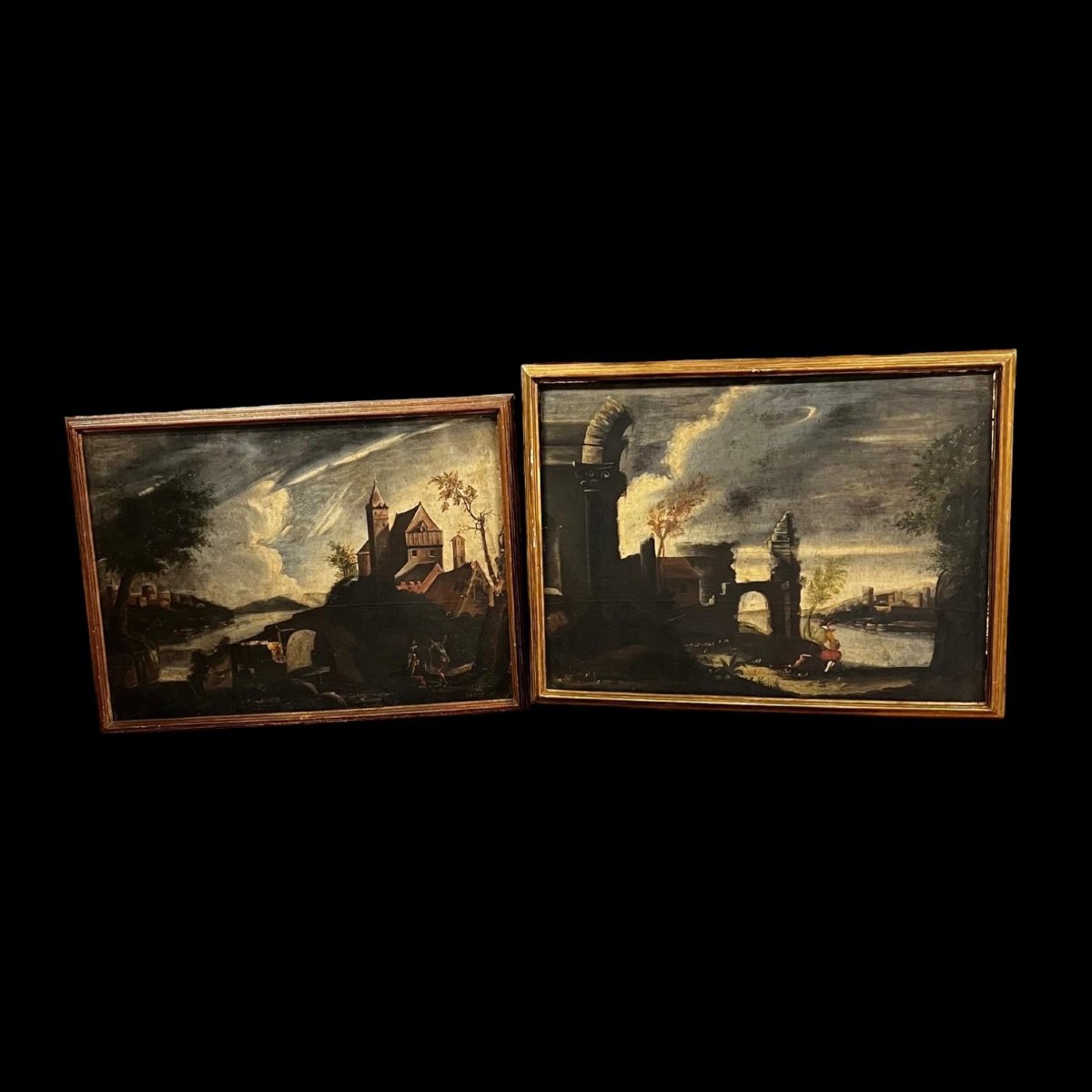 Paire de tableaux encadrés, XVIIIe siècle