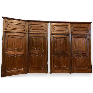 N. 4 Louis XVI-style Poplar Doors, Late 18th Century, Dimensions: L 97 Cm X H 205 Cm