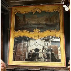 Wooden Mirror Above A Fireplace, 18th Century