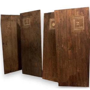 No. 10 Similar Wooden Doors, 19th Century, Various Sizes: Approx. 70/90 Cm X H 195/200 Cm