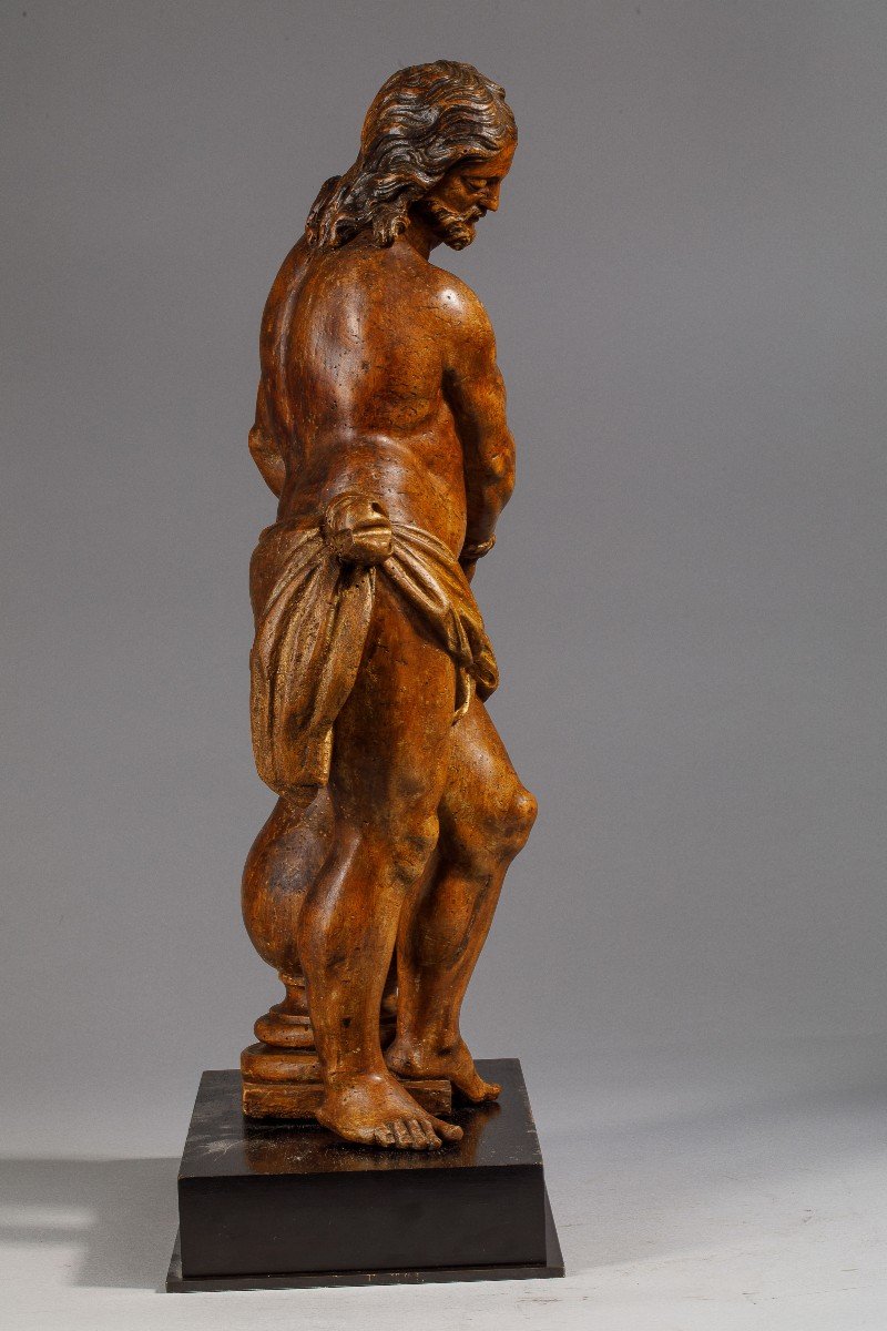 Christ At The Column In Fruit Wood - Italy (naples?), 17th Century-photo-4