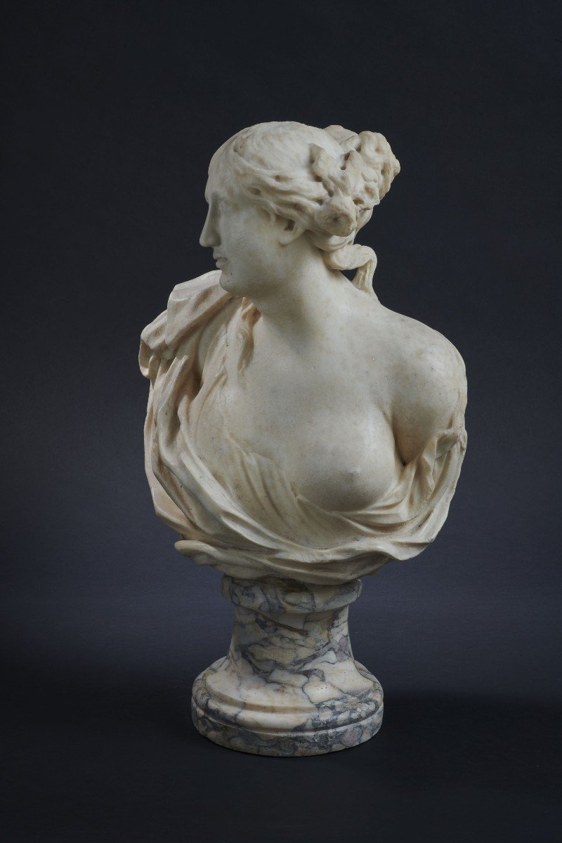  Buste De Femme En Marbre - Italie (gênes ?), Seconde Moitié Du XVIIe Siècle-photo-4