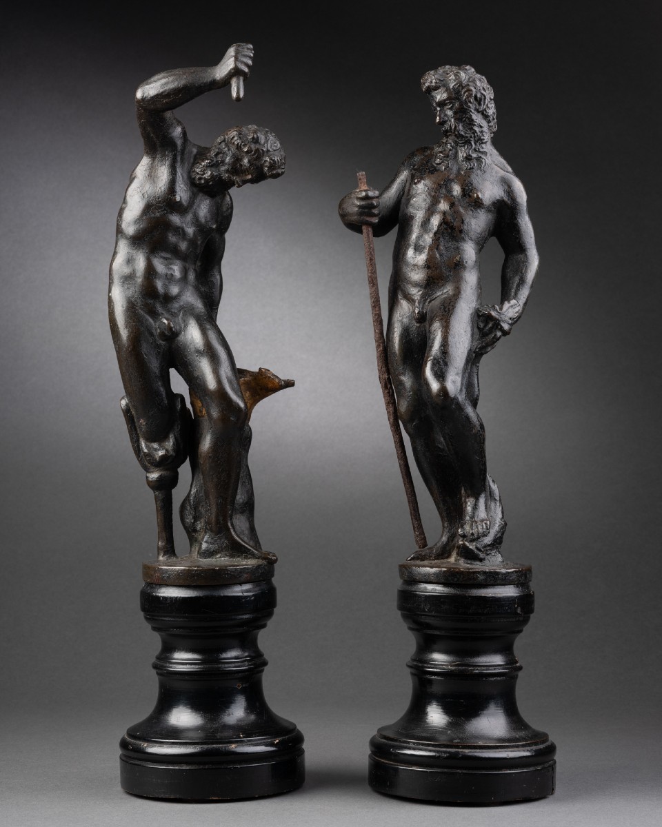 Rare Pair Of Venetian Bronzes – Vulcan And Neptune – Late 16th Century