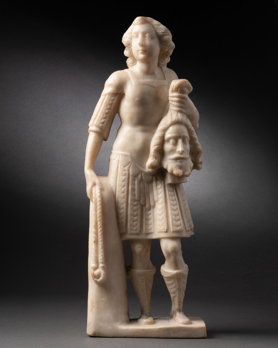 David And Goliath In Alabaster - Sicily (trapani), 17th Century