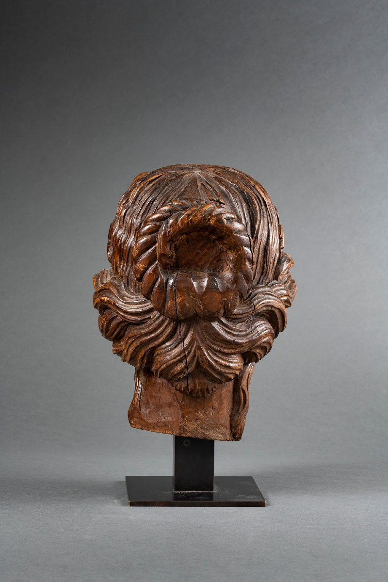 Tuscan Wooden Head - C. 1560-1580-photo-2