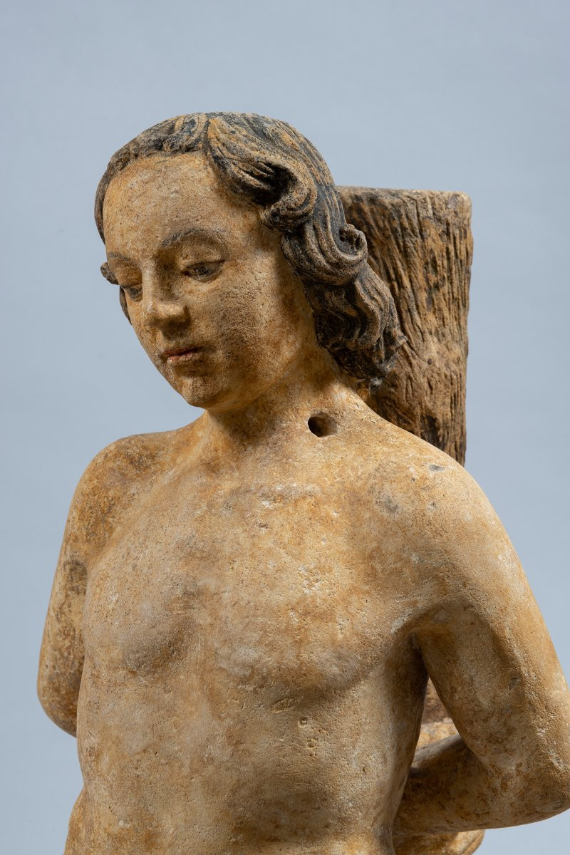 Saint Sebastien en pierre - Bourgogne, Fin du XVe siècle-photo-2