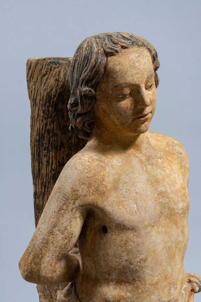 Saint Sebastien en pierre - Bourgogne, Fin du XVe siècle-photo-3