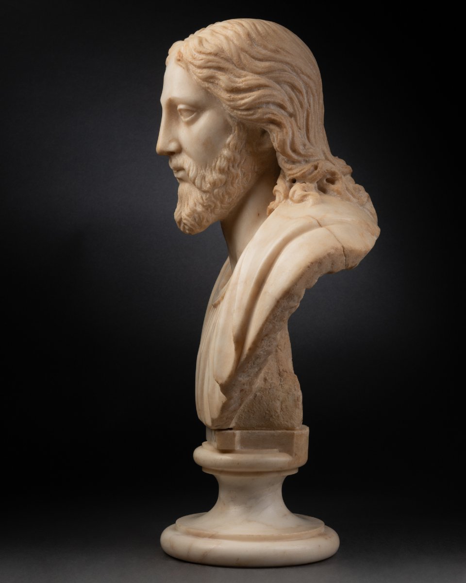 Paire de bustes en marbre - Rome, vers 1600-photo-3